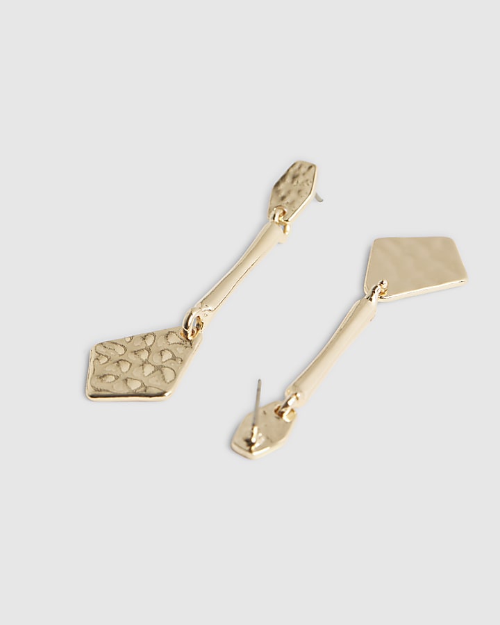 Gold Stick Drop Earrings