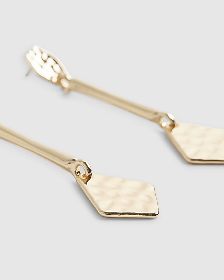 Gold Stick Drop Earrings