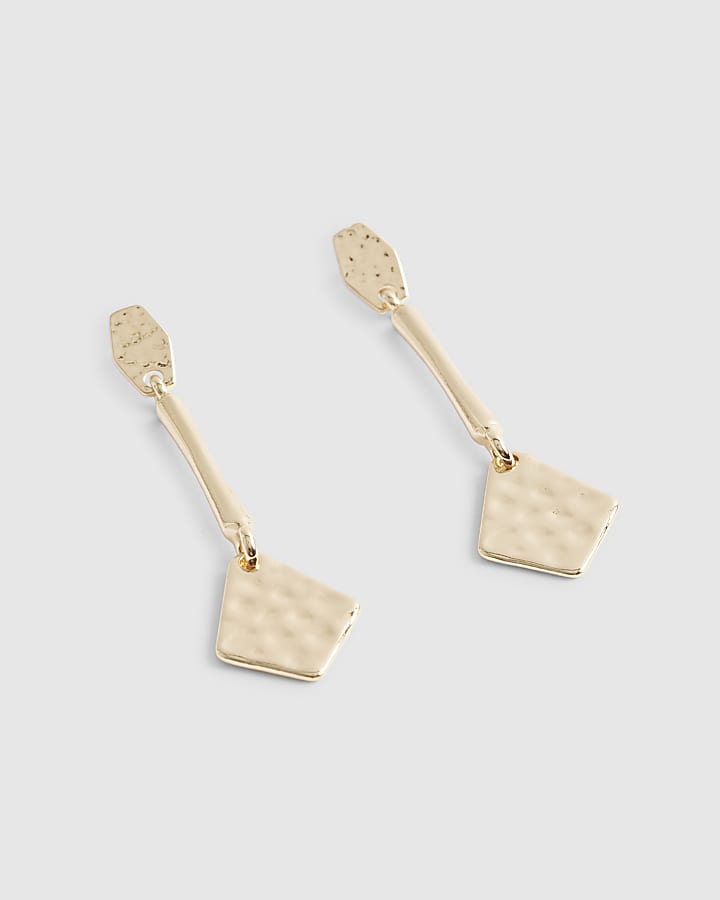 Gold Stick Drop Earrings