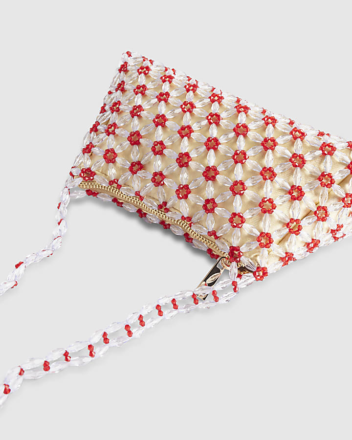 Yellow Beaded Daisy Bag