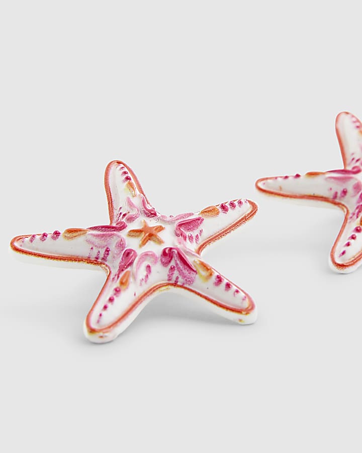 Pink Starfish Stud Earrings