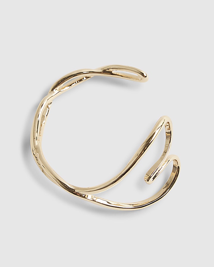 Gold Heart Cuff Bracelet
