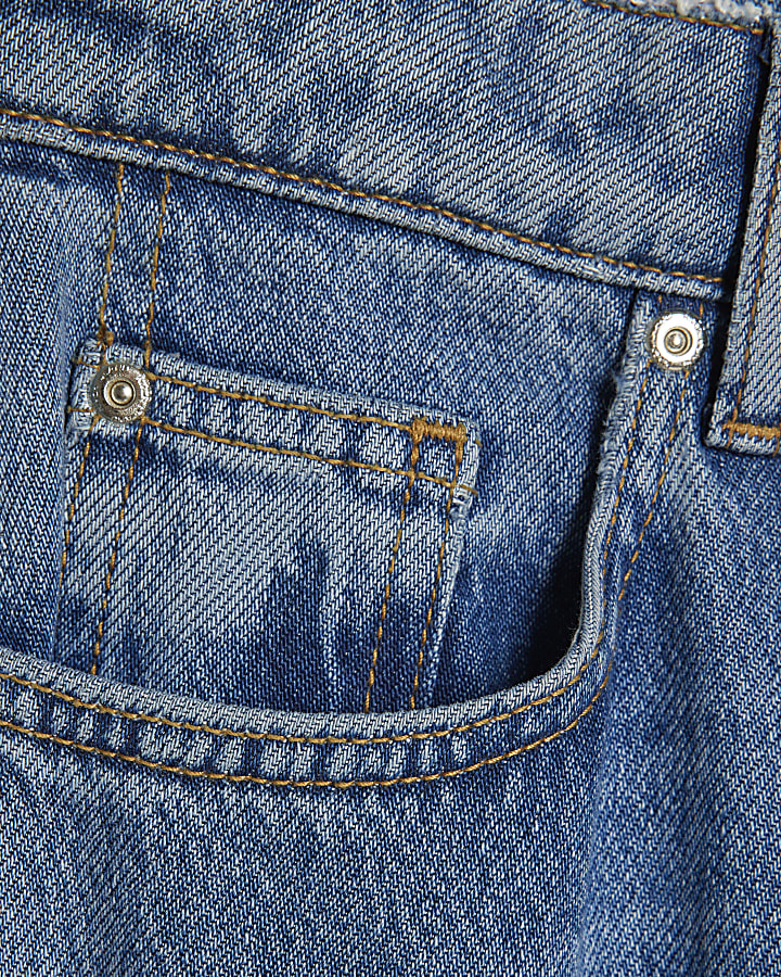 Blue-Slouchy Wide Leg Jeans