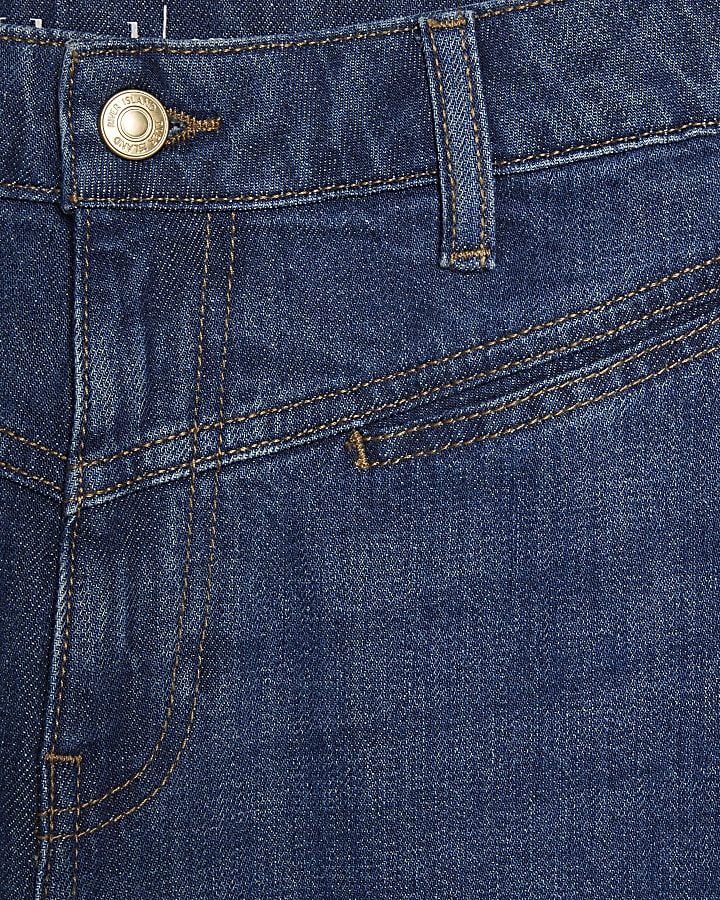 Blue Yoke Detail Bootcut Jeans
