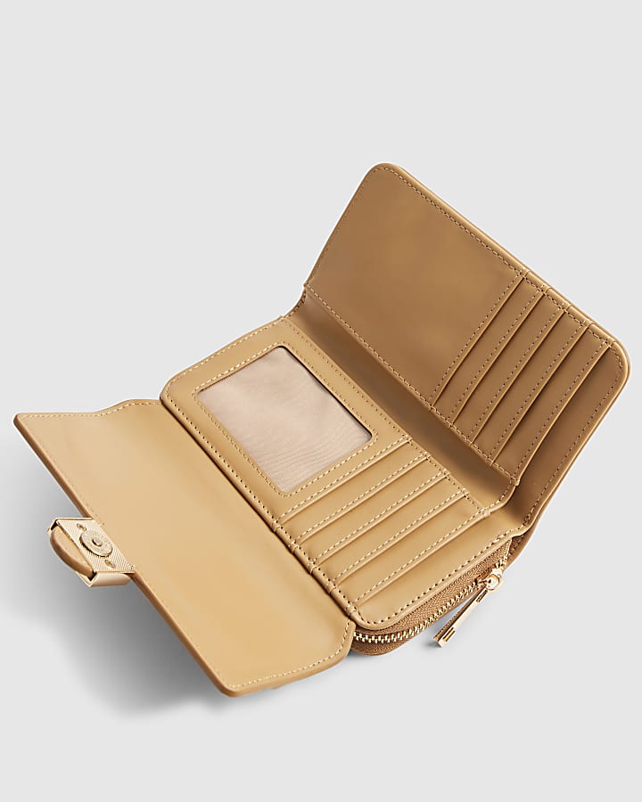 Brown Panelled Tab Front Purse