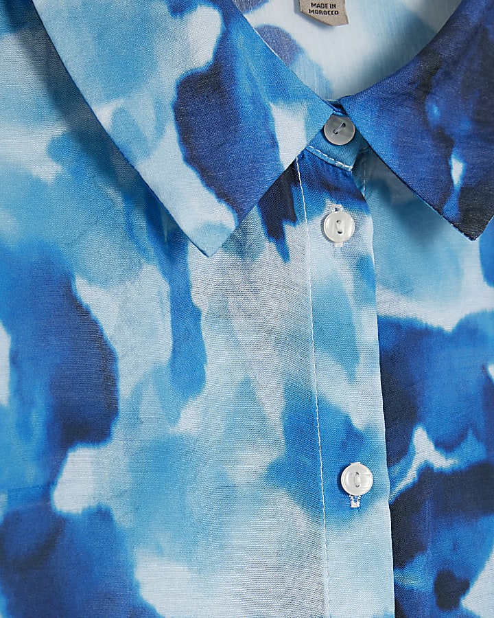 Blue Abstract Print Blouse