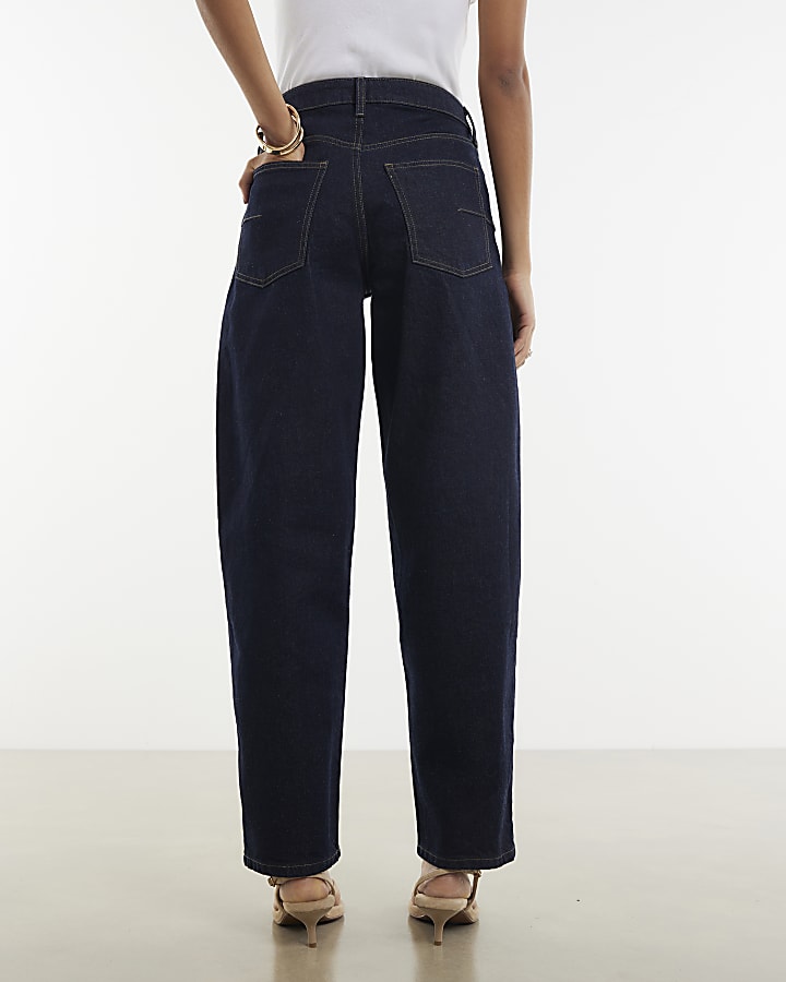 Blue Barrel Leg Jeans