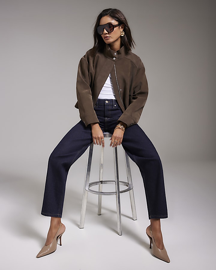 Indigo Barrel Leg Jeans