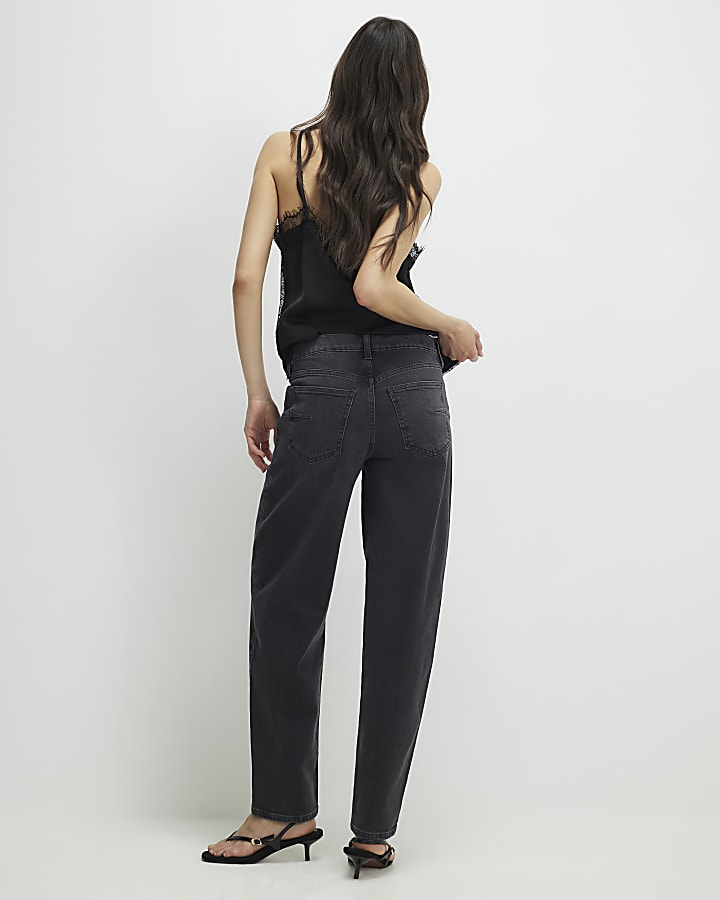 Black Barrel Leg Jeans