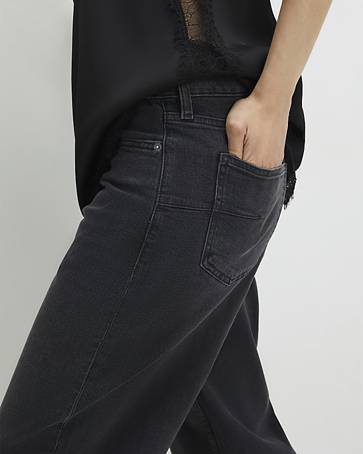 Black Barrel Leg Jeans