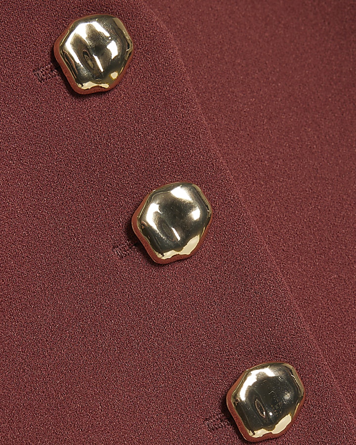 Brown Sleeveless Scarf Neck Waistcoat