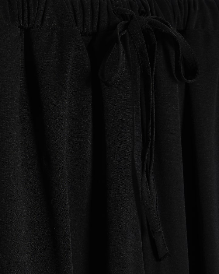 Black Mesh Tie waist Balloon Trousers