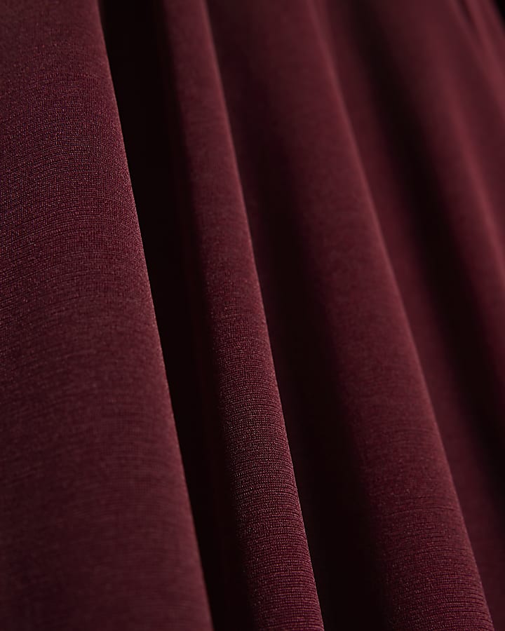 Red Mesh Tie waist Balloon Leg Trousers