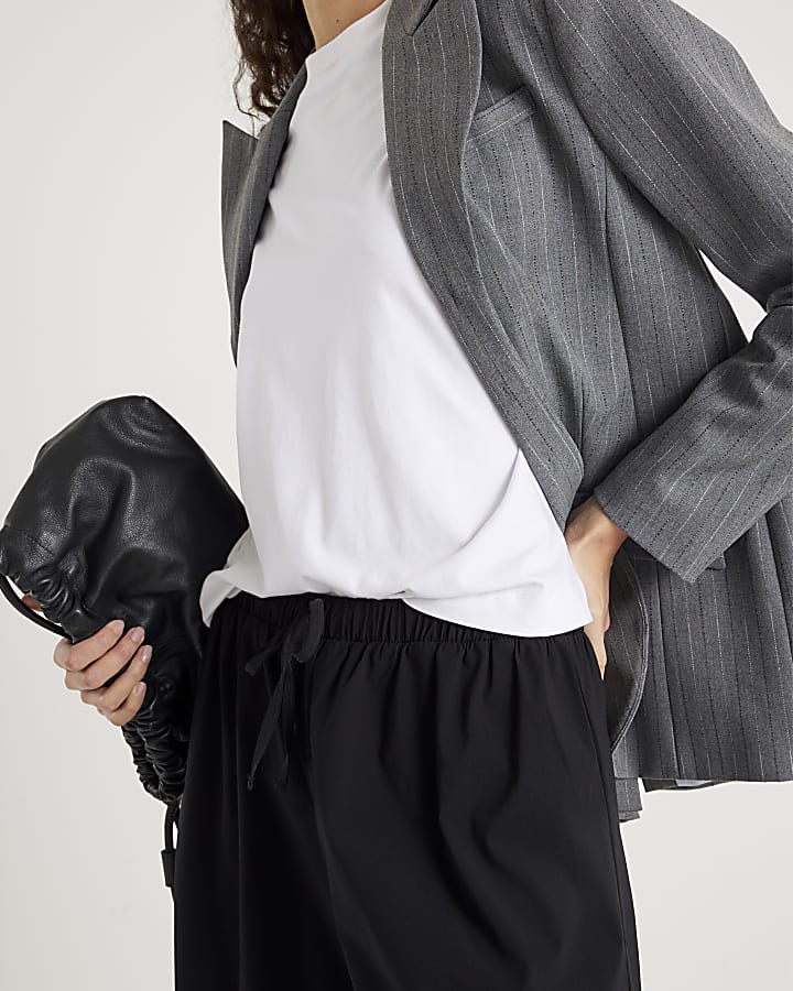 Black Tie waist Balloon Trousers