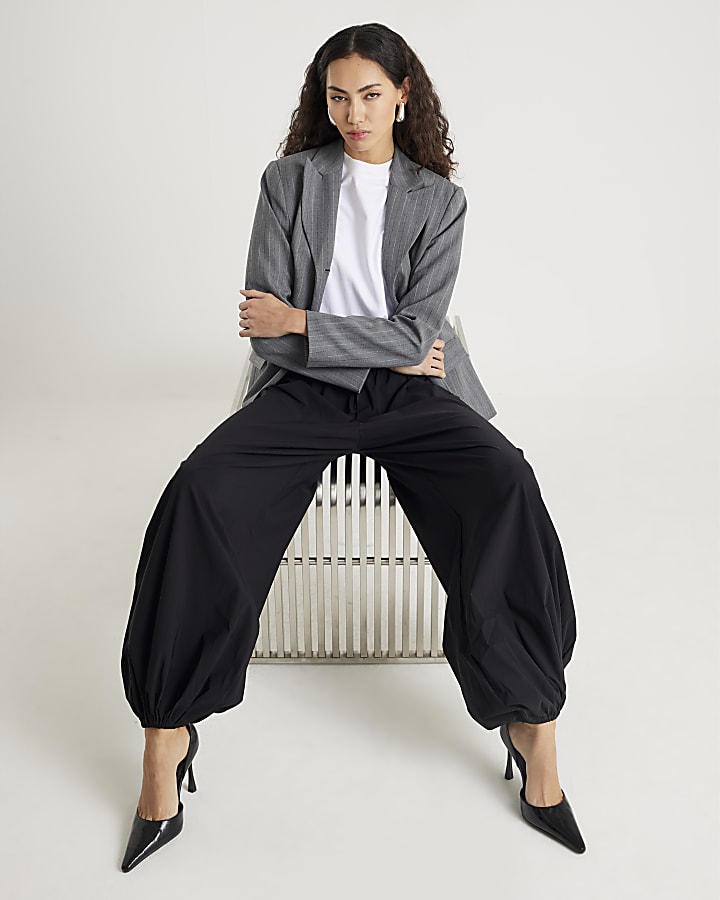 Black Tie waist Balloon Trousers