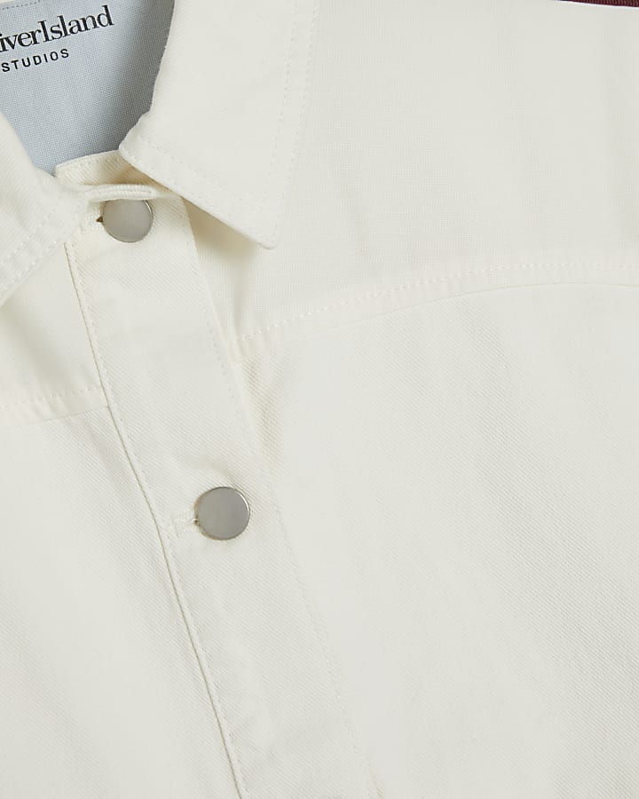 White Stripe Hybrid Denim Jacket