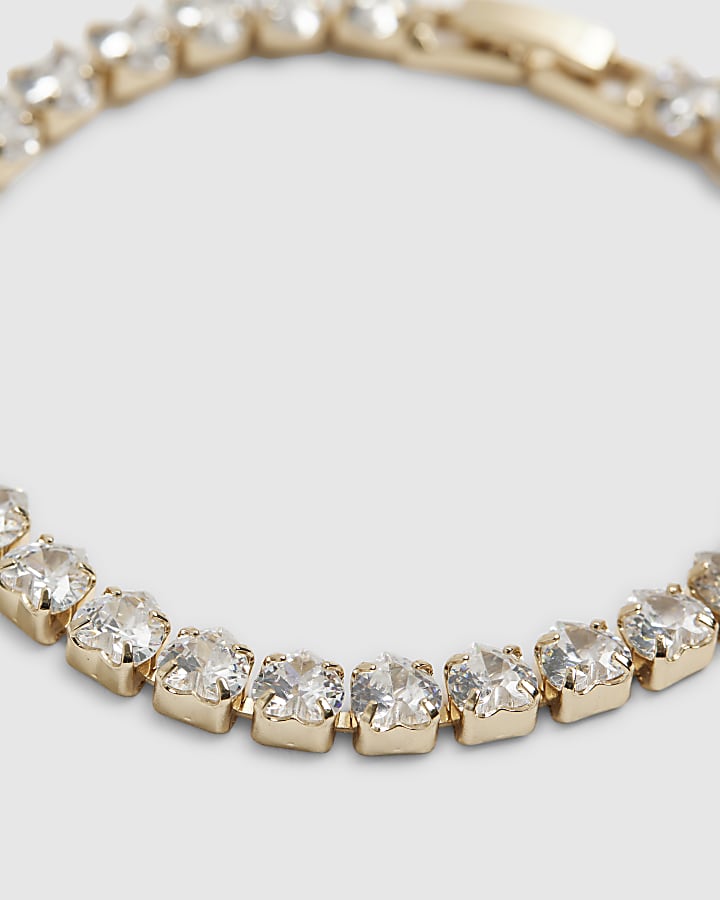 Gold Heart Tennis Bracelet