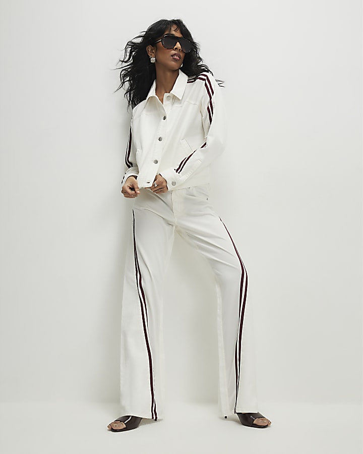 White Hybrid Relaxed Straight Leg Jeans
