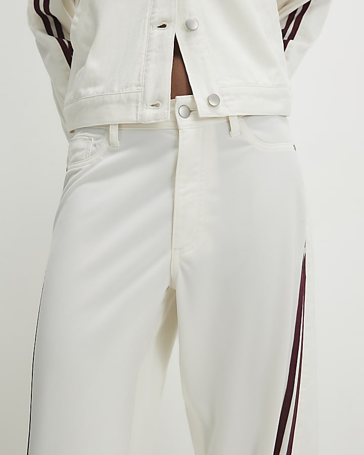 White Hybrid Relaxed Straight Leg Jeans
