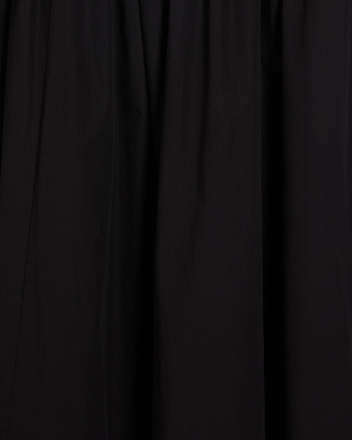 Petite Black Short Sleeve Hybrid Maxi Dress