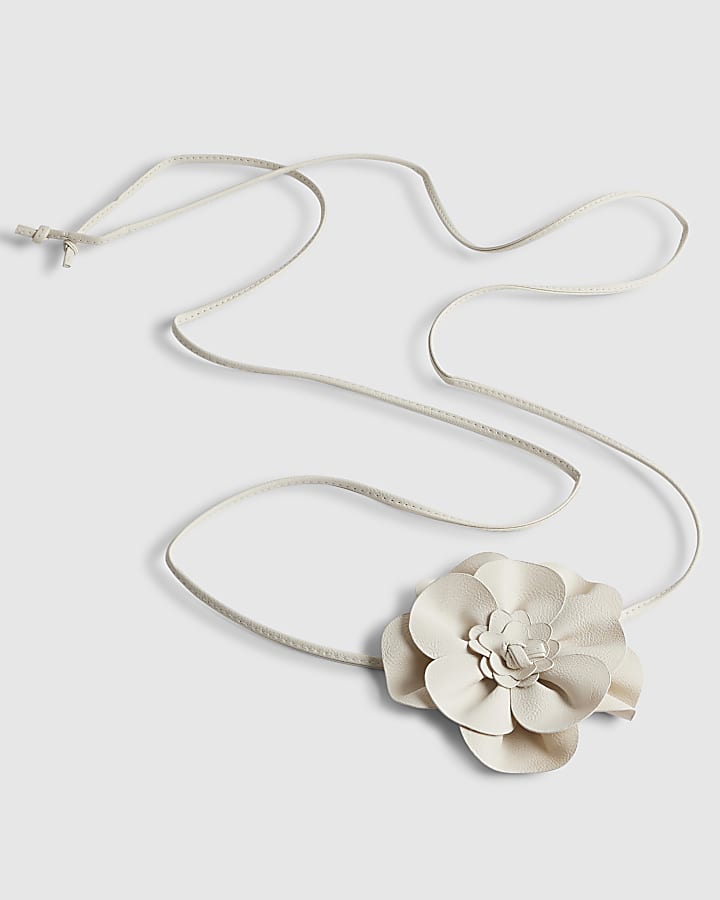 Cream Corsage Flower Belt