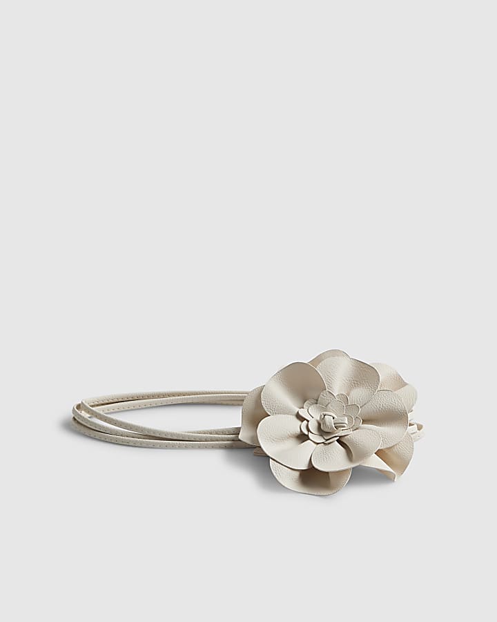 Cream Corsage Flower Belt