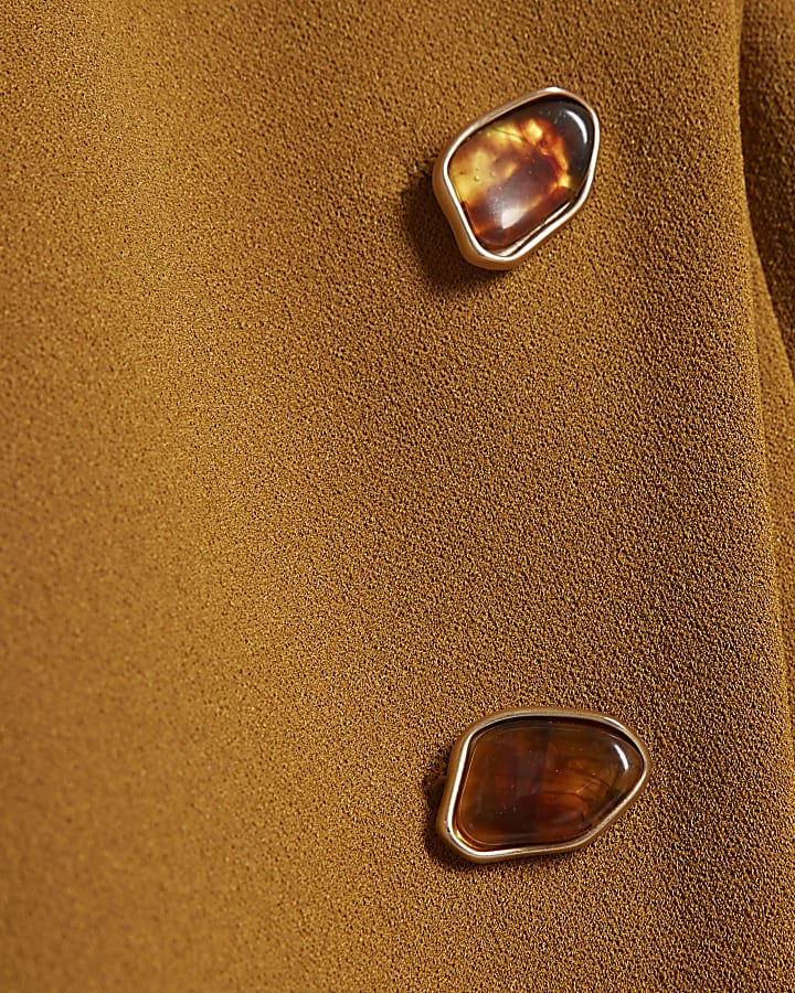 Yellow Collarless Asymmetric Waistcoat