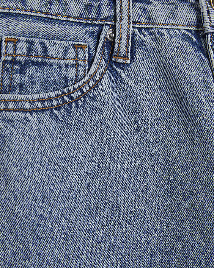 Petite Blue Relaxed Straight Leg Jeans