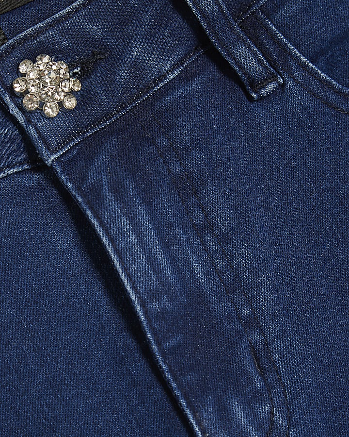 Blue Denim Embellished Bootcut Jeans
