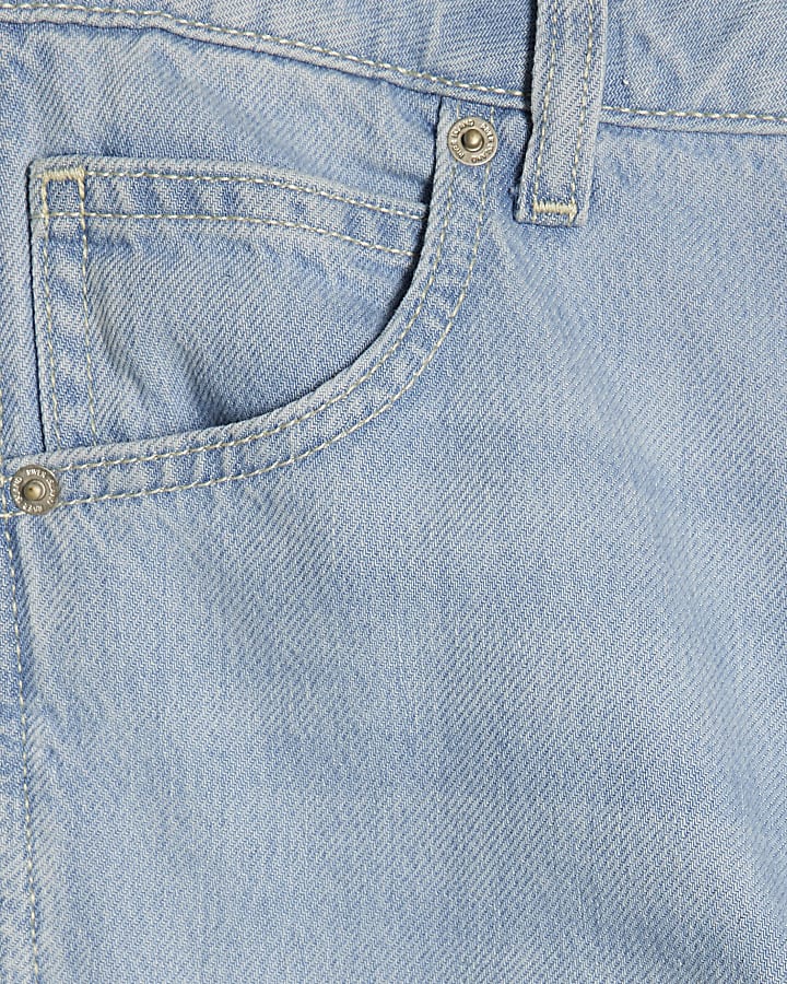 Blue Soft Barrel Leg Jeans