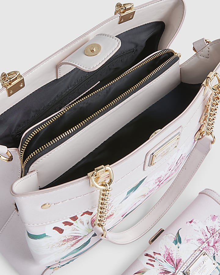 Pink Lilies Chain Tote Bundle Bag