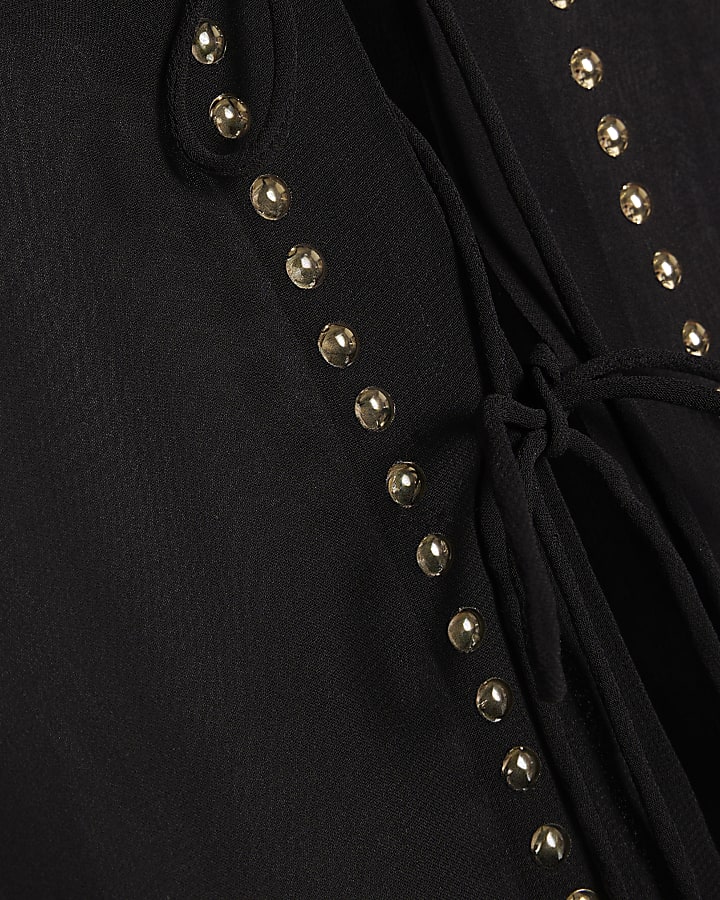 Black Stud Cover Up Blouse