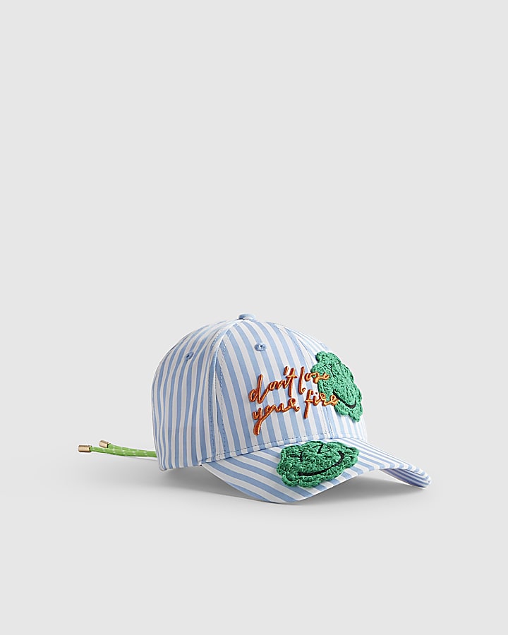 Blue Year Zero Stripe Smiley Cap