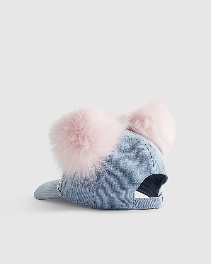 Blue Year Zero Pom Pom Denim Cap