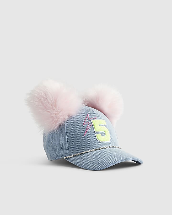 Blue Year Zero Pom Pom Denim Cap