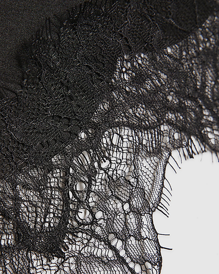 Black Lace Trim Bandana