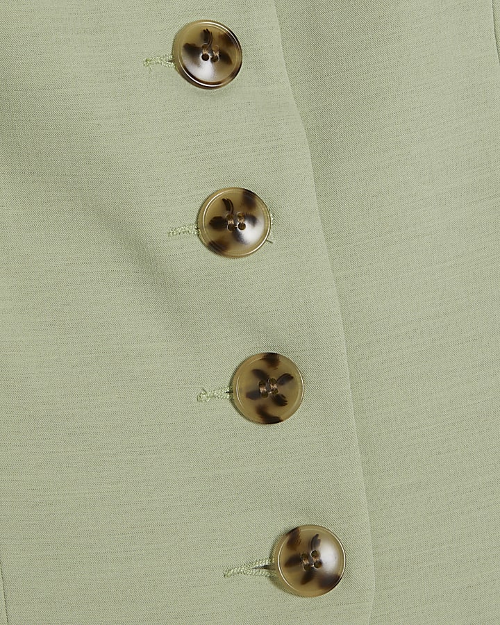 Petite Green Tie Detail Waistcoat