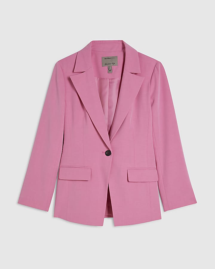 Petite Pink Cinch Back Blazer