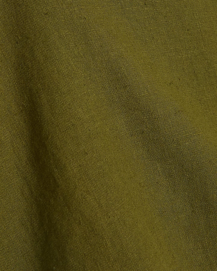 Petite Khaki Linen Tank Top