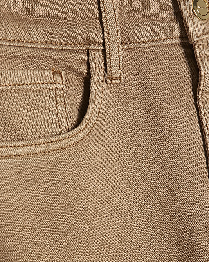 Brown Stretch Straight Leg Jeans