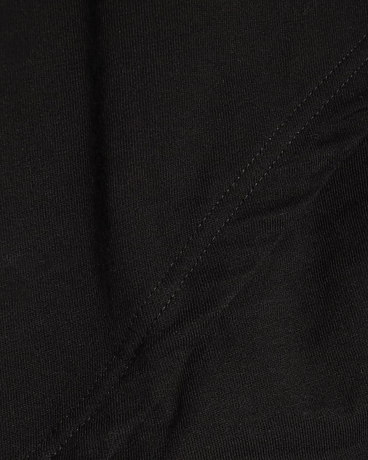 Black Wrap Loungewear Set