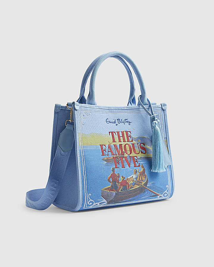 Blue Enid Blyton Medium Embroidered Tote bag