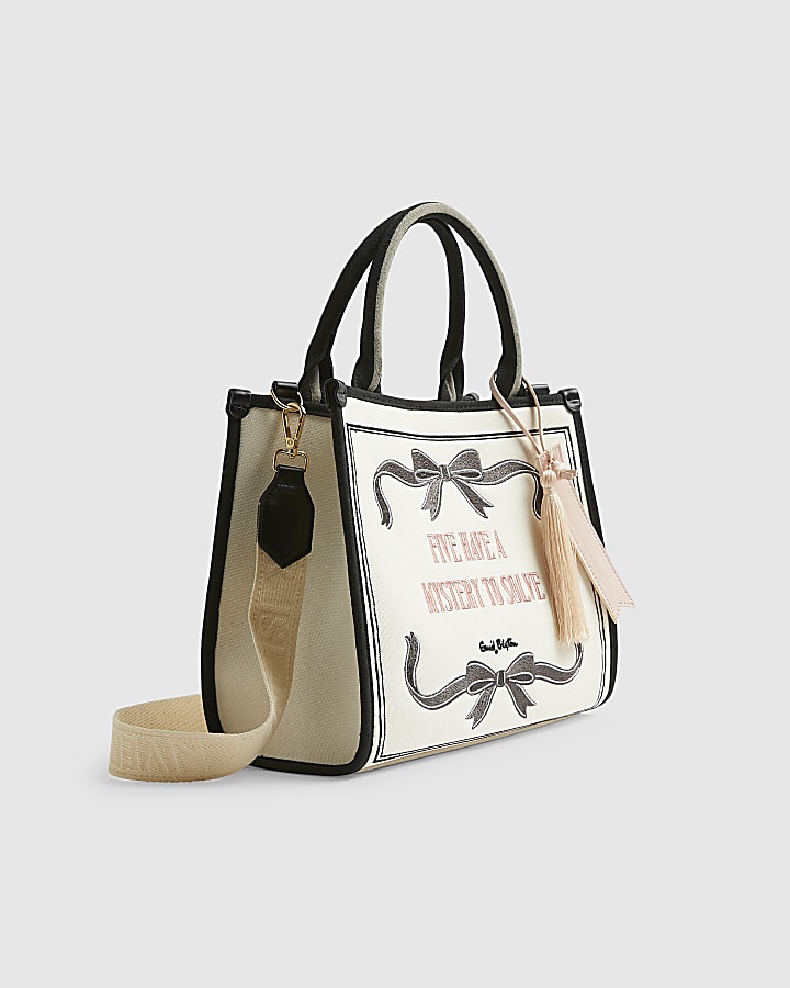 Cream Enid Blyton Bow Medium Tote Bag