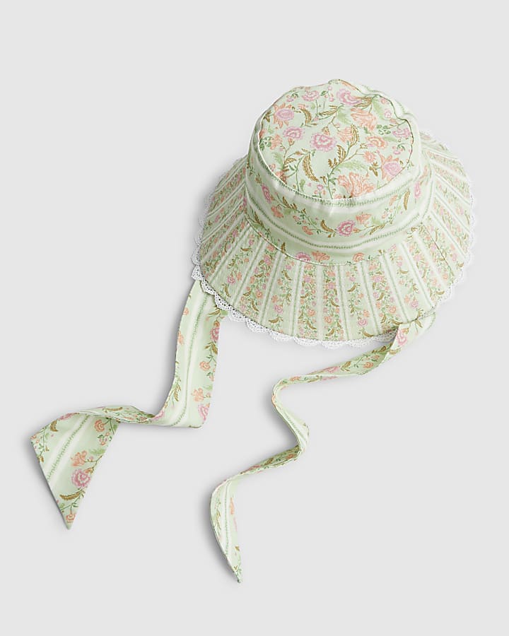 Green Ditsy Floral Sun Hat