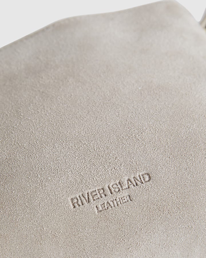 Cream Suede Double Compartment Bucket Bag