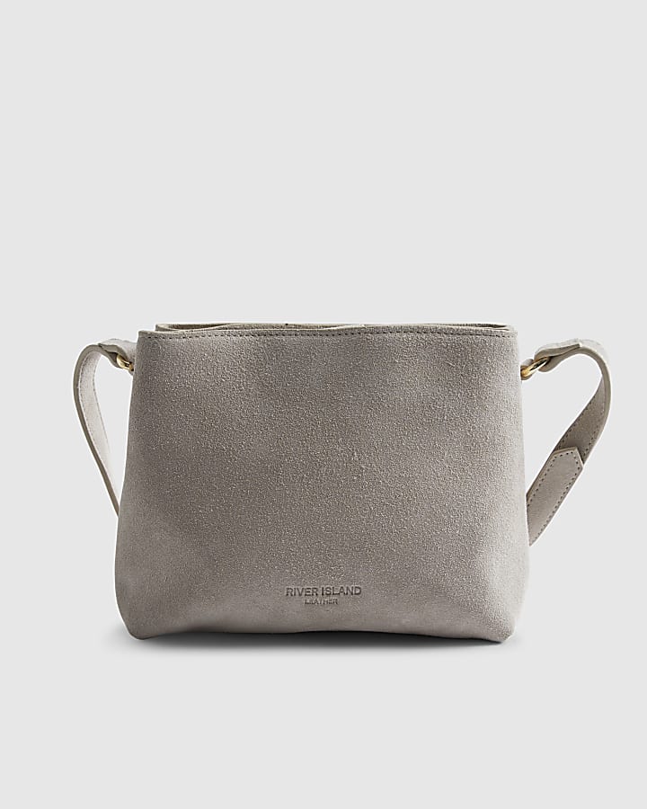 Cream Suede Double Compartment Bucket Bag