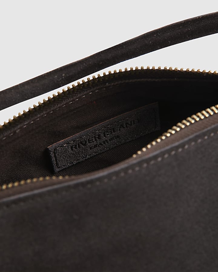 Brown Suede Mega Fringe Cylinder Bag