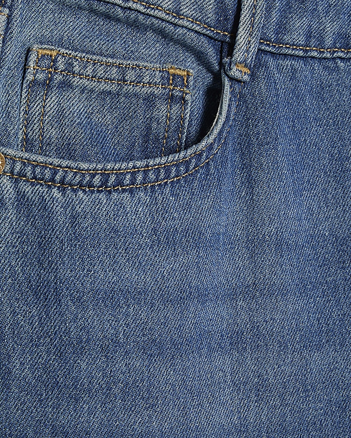 Blue High Waisted Soft Wide Leg Jeans