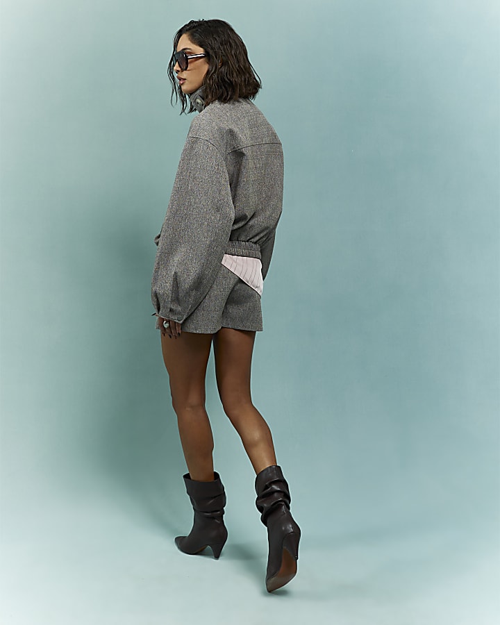 Brown Split Hem Skort