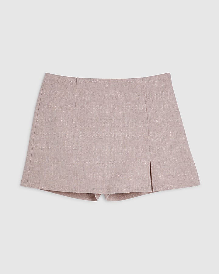 Pink Clean Skort With Split